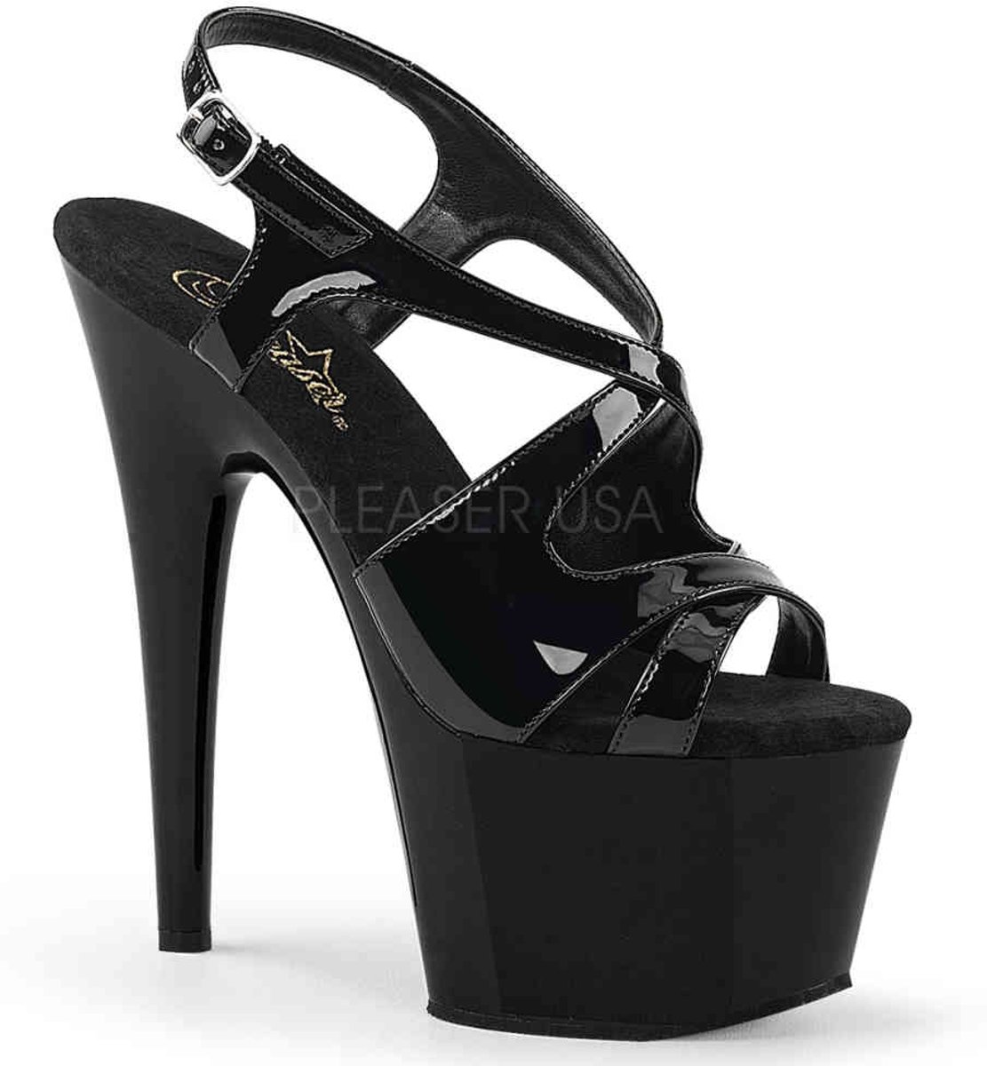 EU 36 = US 6 | ADORE-730 | 7 Heel, 2 3/4 PF Criss Cross Slingback Sandal